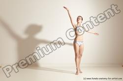 Underwear Gymnastic poses Woman White Moving poses Slim long brown Dynamic poses Academic